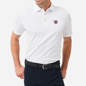 Peter Millar White Maroon Texas A&M Solid White Performance Polo Sz XXL